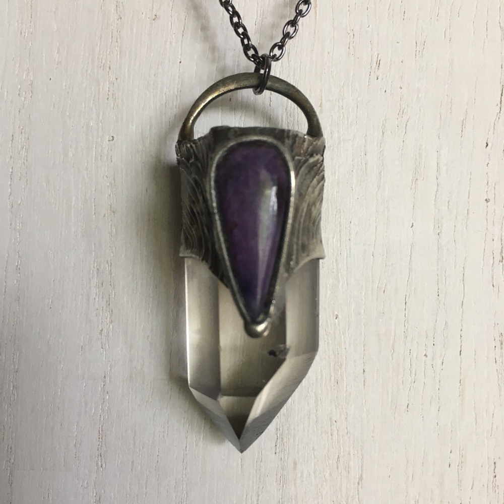 “Nightingale” Quartz & Sugilite necklace
